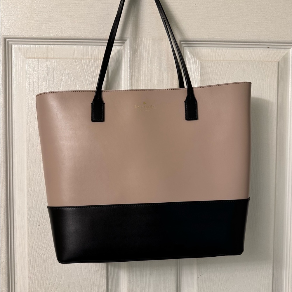 Kate Spade Tan and Black Structured Tote